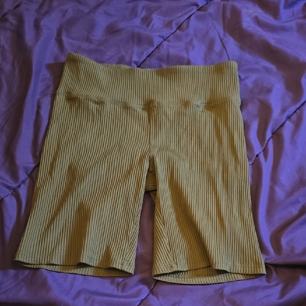 Women's Tan Ribbed Shorts